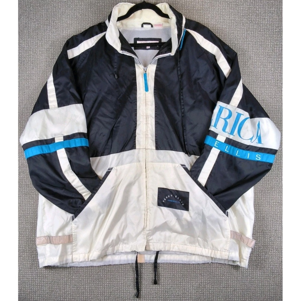 Vintage 90s Perry Ellis America Sailing Windbreaker Jacket - Worn